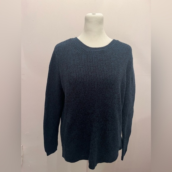 525 America Shaker Stitch Crew Neck Sweater Blue/Black Marled Extra Small - Picture 1 of 3